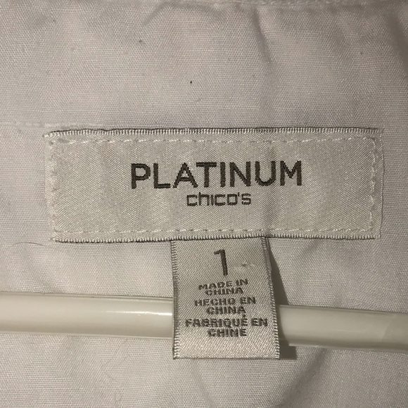 Ladies Chico’s white sequin Jean jacket vest - Picture 2 of 6